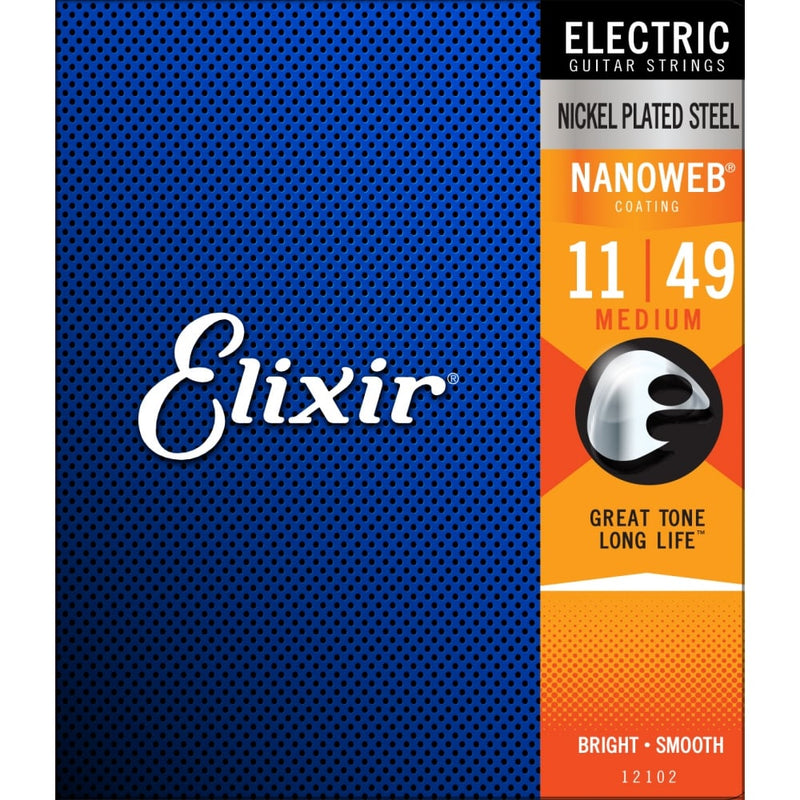 Elixir Nanoweb Electric Guitar Strings 11-49 Medium