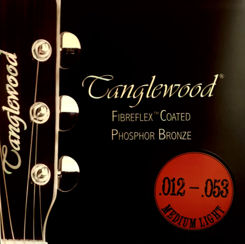 Tanglewood Flibreflex Coated Phosphor Bronze Guitar Strings 12-53 - Medium Light