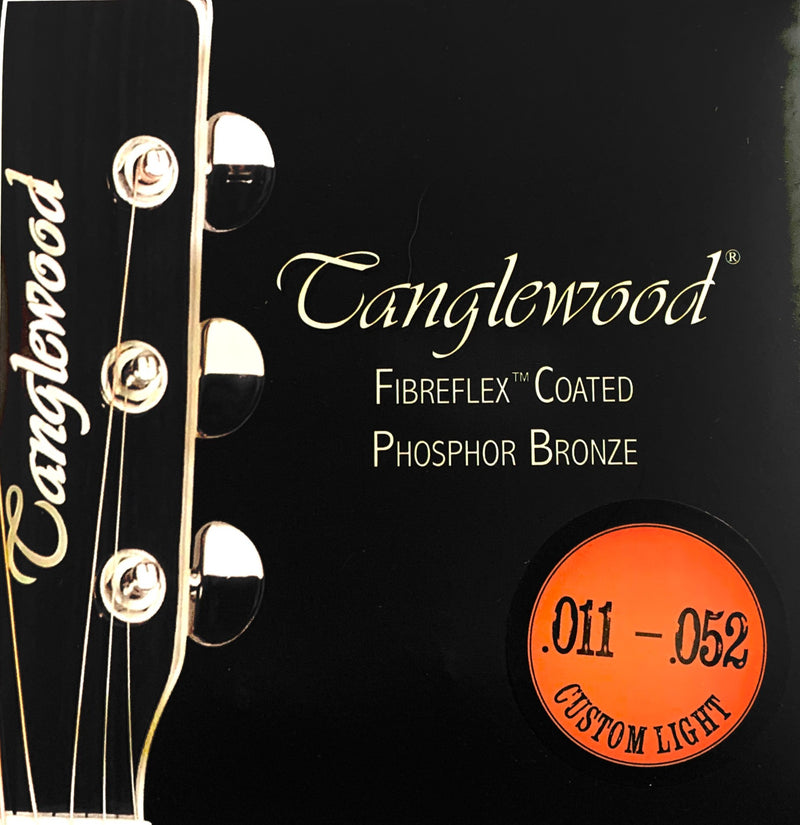 Tanglewood Fibreflex Coated Phosphor Bronze Guitar Strings 11-52 - Custom Light