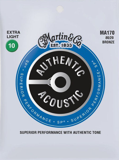 cover image for Martin Authentic Acoustic Strings  - SP 80/20 Bronze Gauge 10 Extra Light
