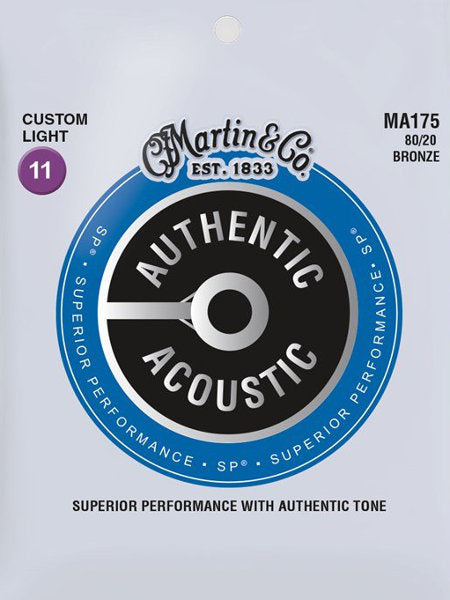 cover image for Martin Authentic Acoustic Strings  - SP 80/20 Bronze Gauge 11 Custom Light