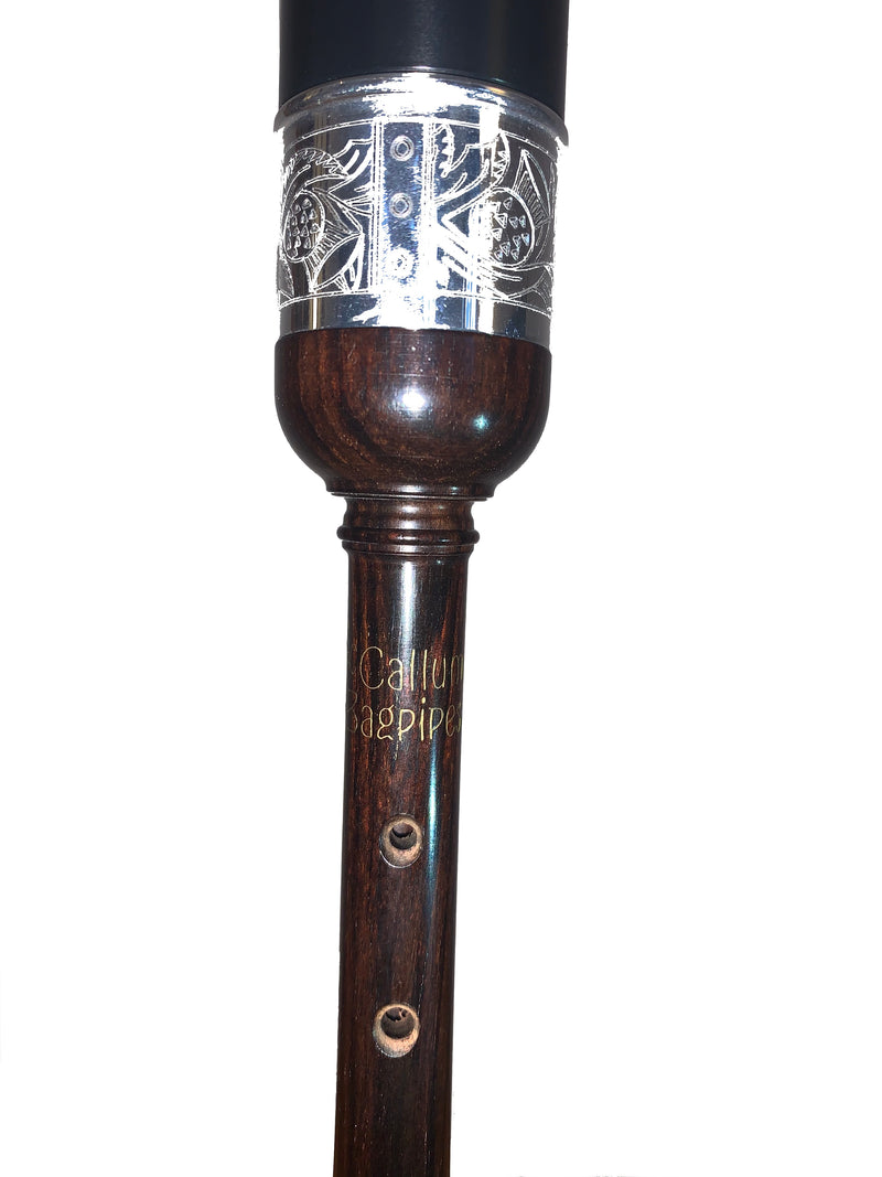 McCallum Bagpipes PC7 Wooden Bottom Practice Chanter with Engraved Thistle